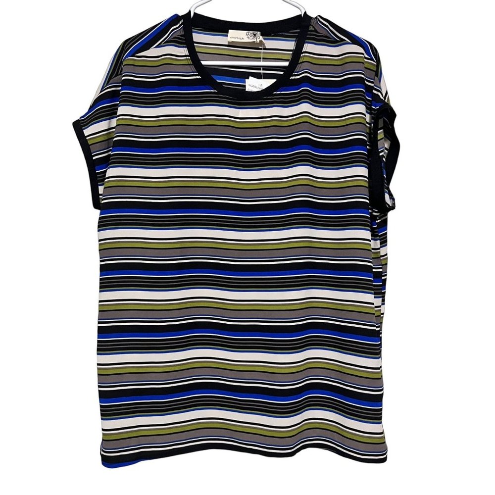 Everleigh Womens‎ Multicolor Striped Blouse Size L